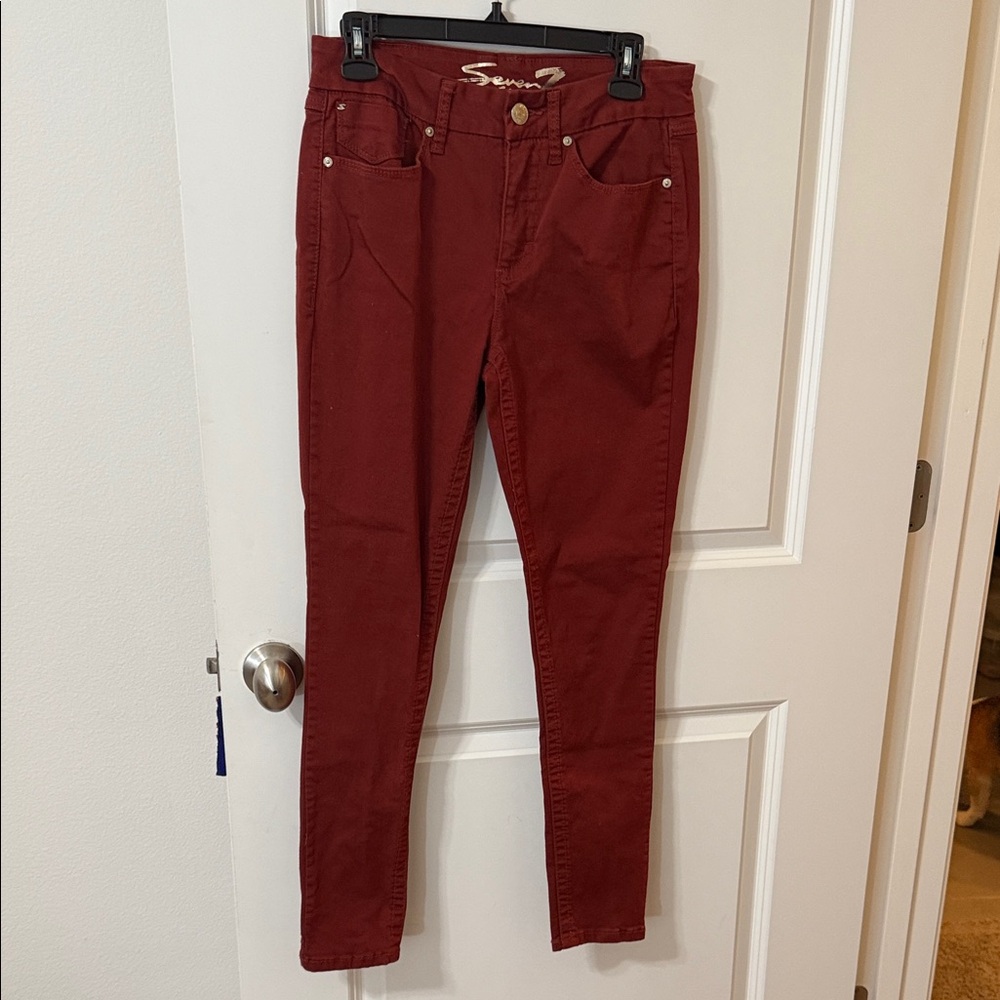 Seven7 Deep Red Jeans